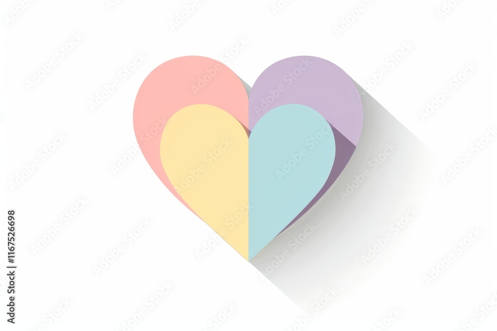 Pastel heart layers with shadow Pastel heart layers with shadow