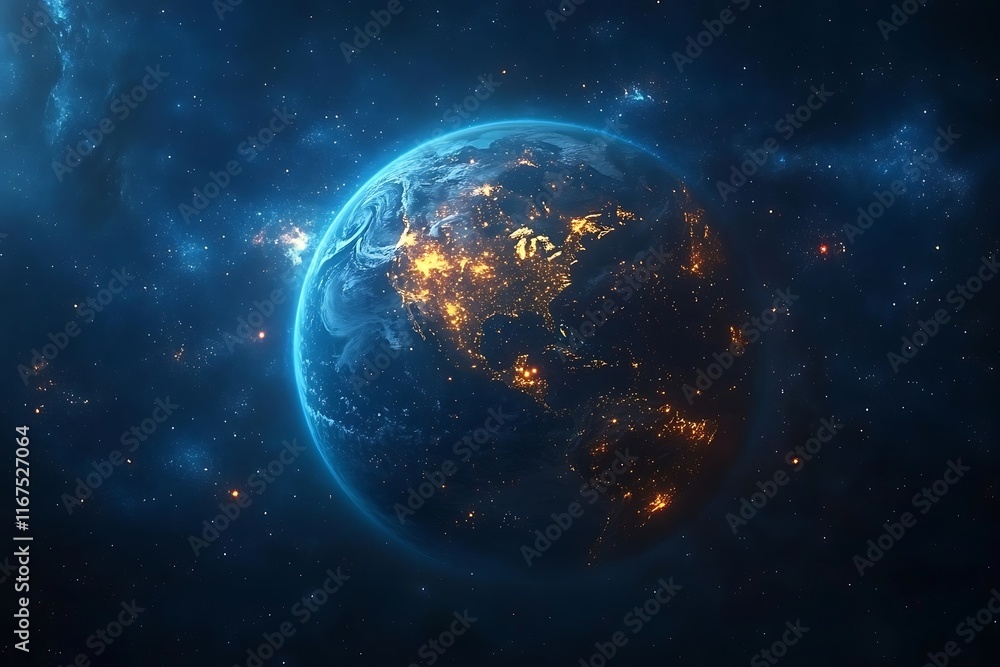 Illuminated Earth at Night from Space3 Illuminated Earth at Night from Space3