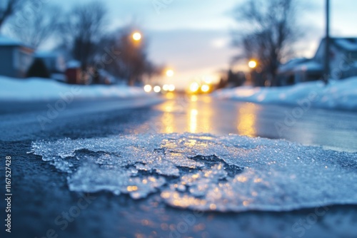 Risks of icy conditions on road surfaces during early evening hours