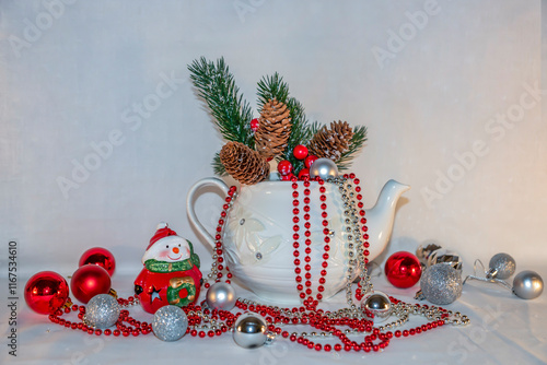 festive New Year's still life for interior decoration