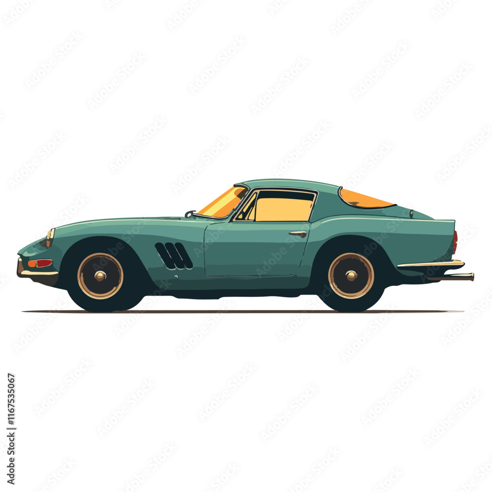 Fototapeta premium Car Design Flat White Background