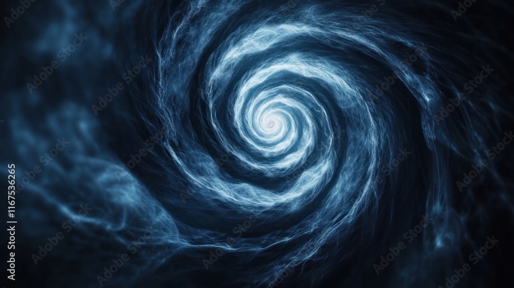 Naklejka premium A mesmerizing and dynamic image depicting a powerful swirling vortex of ethereal energy captured in a striking monochrome color palette The fluid