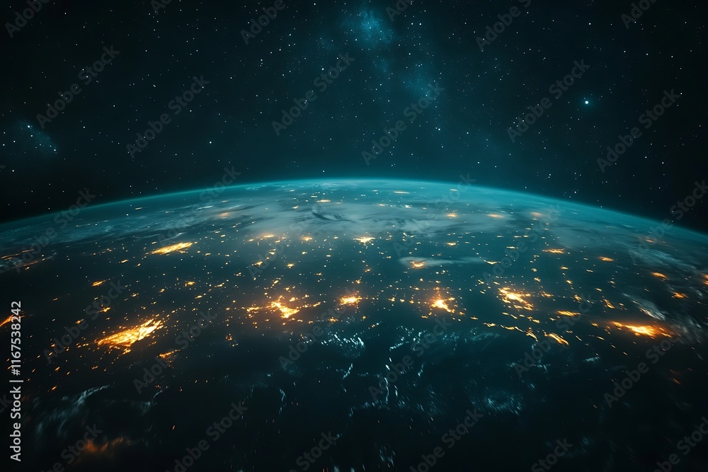 Obraz premium Earths City Lights from Space at Night2