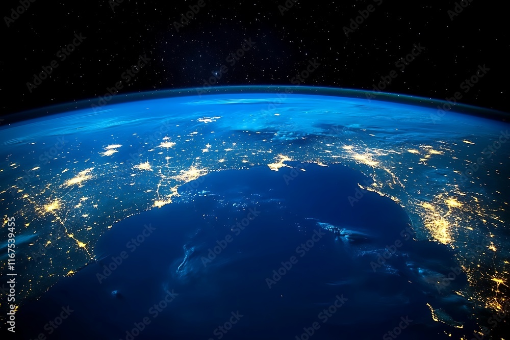 Fototapeta premium Earth at Night Global City Lights from Space1