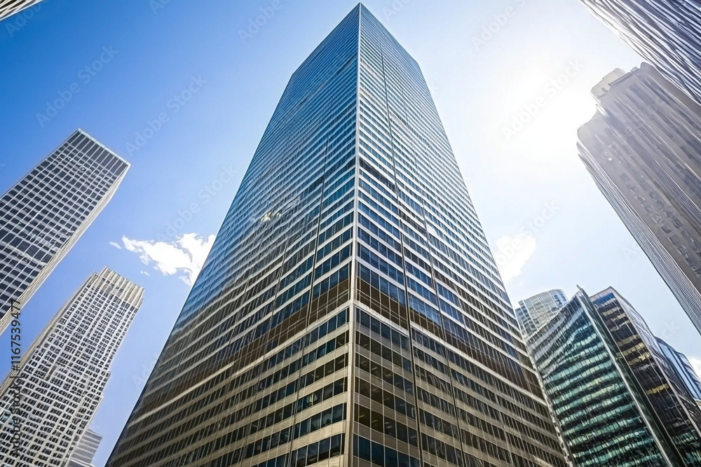 Symmetrical design of a modern office skyscraper Symmetrical design of a modern office skyscraper