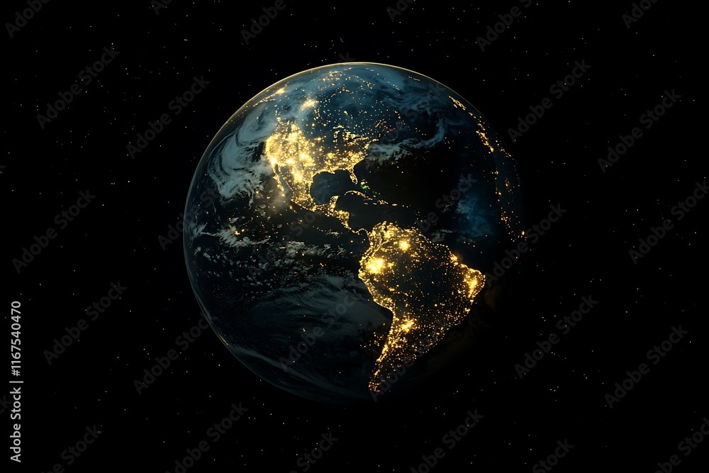 Glowing Earth City Lights from Space1 Glowing Earth City Lights from Space1