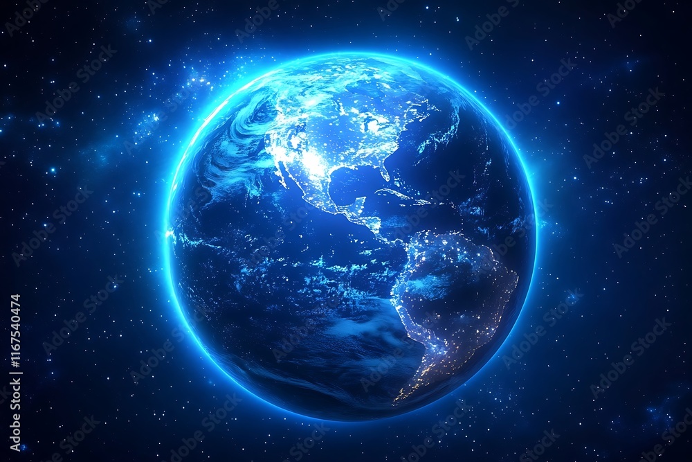 Earth Glowing at Night from Space Earth Glowing at Night from Space