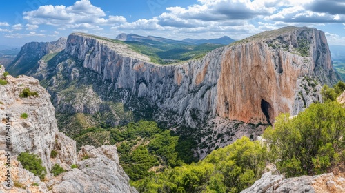 Paragliders Soaring Over Rugged Mountains With Panoramic View