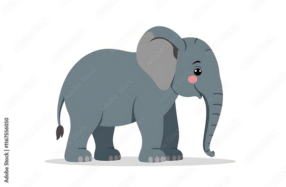 Fototapeta premium Elephant illustration, baby elephant illustration