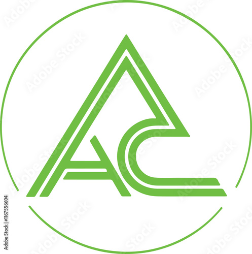 AC, CA, A, C abstract letters logo monogram