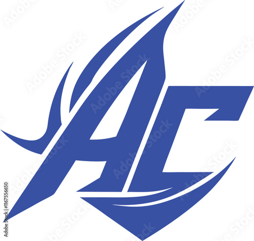 AC, CA, A, C abstract letters logo monogram