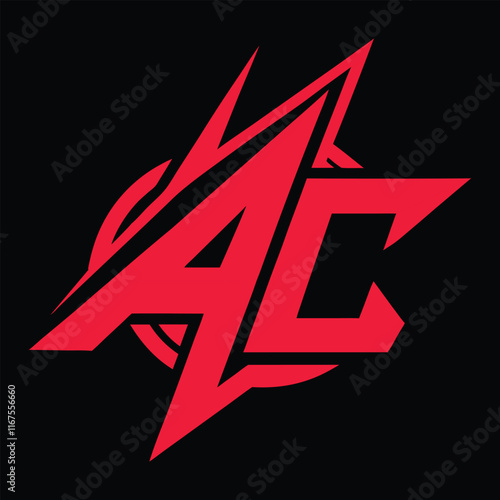 AC, CA, A, C abstract letters logo monogram