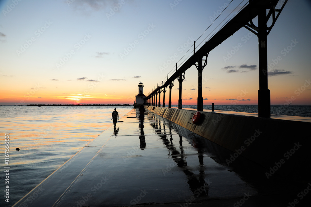 Obraz premium Lighthouse Sunset