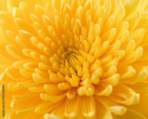 Closeup of Yellow Chrysanthemum Flower