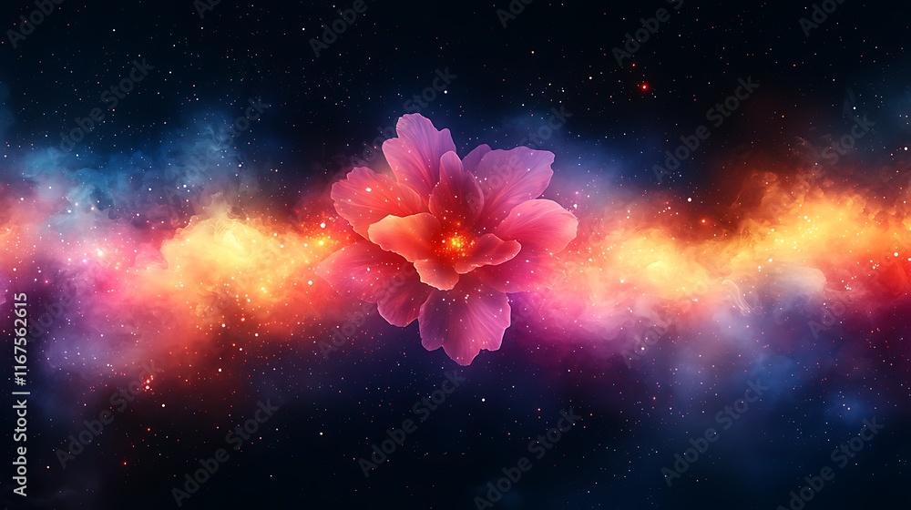 Cosmic Flower Blooms In A Nebula Of Stars Cosmic Flower Blooms In A Nebula Of Stars