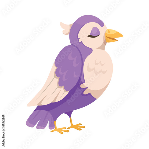 Singing Bird with Beak Enjoy Spring Vector Illustration photo