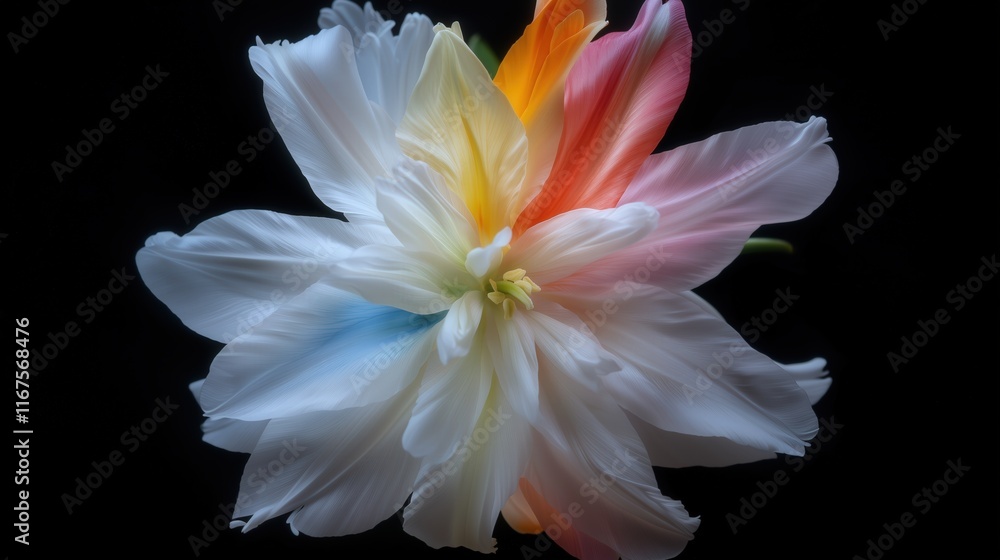Hybrid Flower with Mixed Petals in Cinematic Macro Hybrid Flower with Mixed Petals in Cinematic Macro