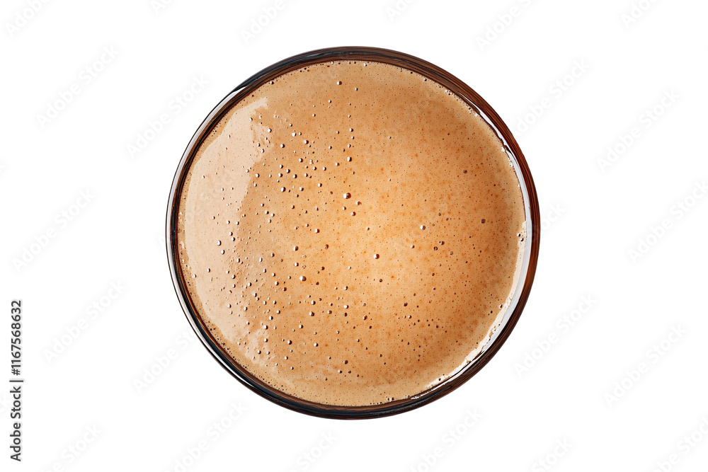 Isolated Top View of Light Brown Coffee in Glass Isolated Top View of Light Brown Coffee in Glass