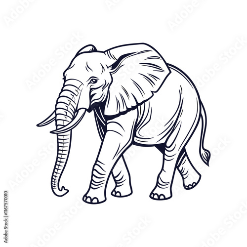 Photography creative unique animals deer elephant bird line art vector design
