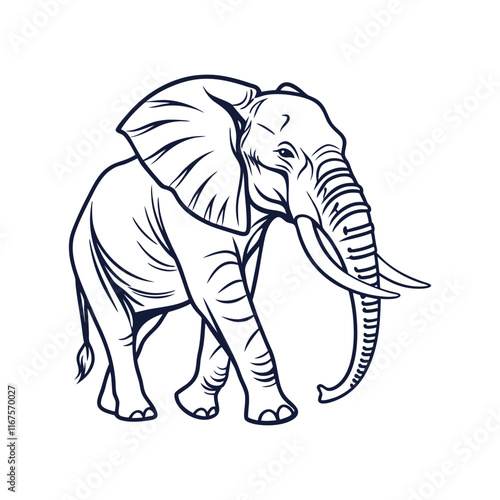 creative unique animals deer elephant bird line art vector design