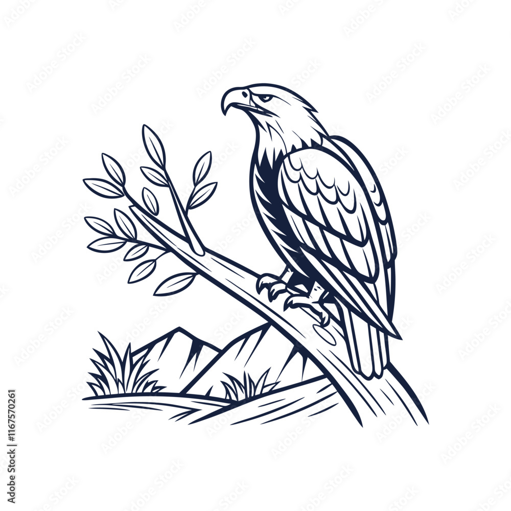 Obraz premium creative unique animals deer elephant bird line art vector design