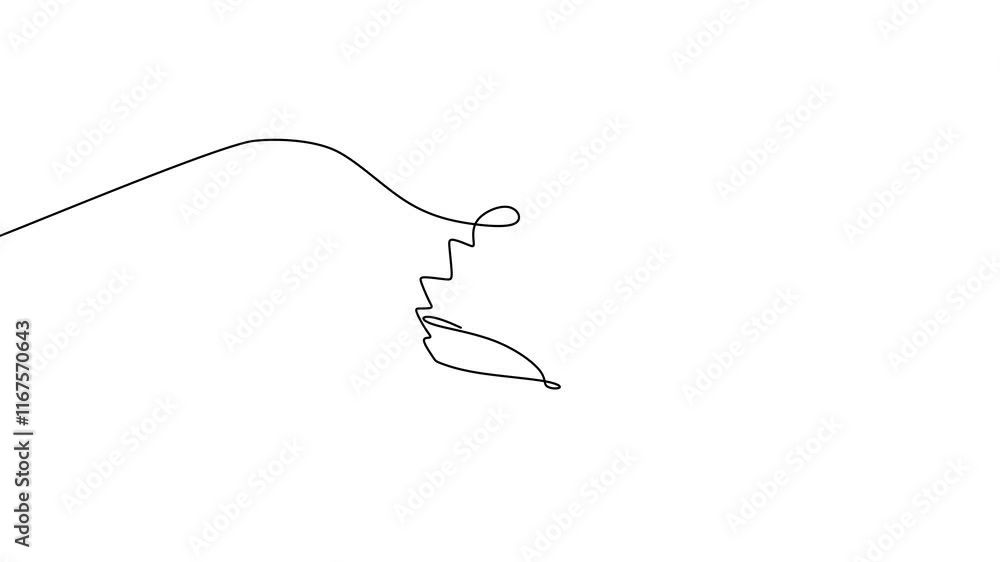 One line drawing of shuttlecock for badminton game sport. Playing badminton. Fun and enjoy to badminton. Vector illustration, simplicity single hand drawn. One line drawing of shuttlecock for badminton game sport. Playing badminton. Fun and enjoy to badminton. Vector illustration, simplicity single hand drawn.