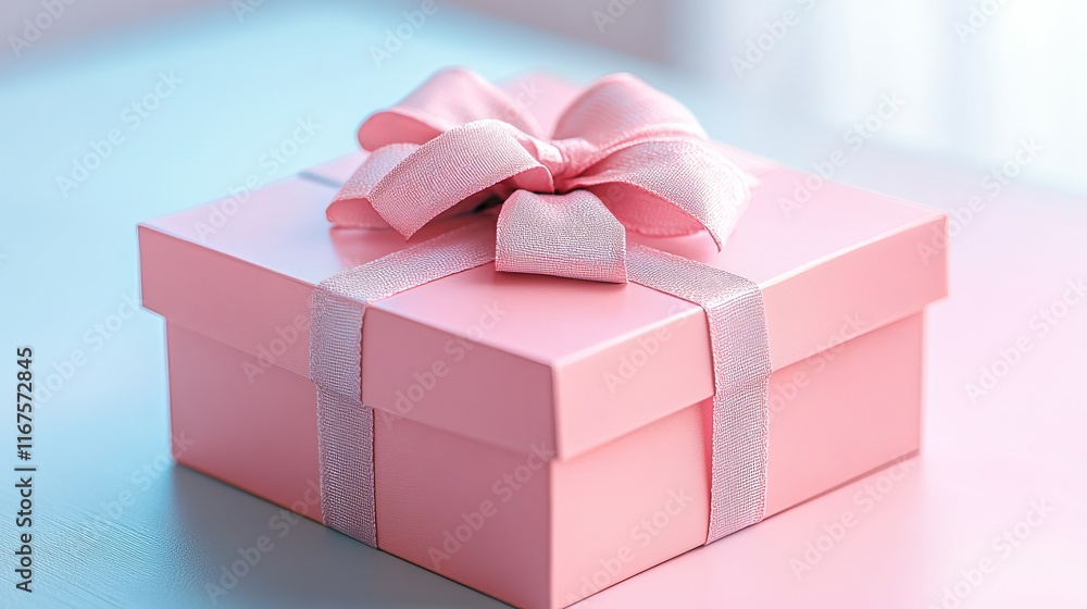 Obraz premium Pink Gift Box with Bow