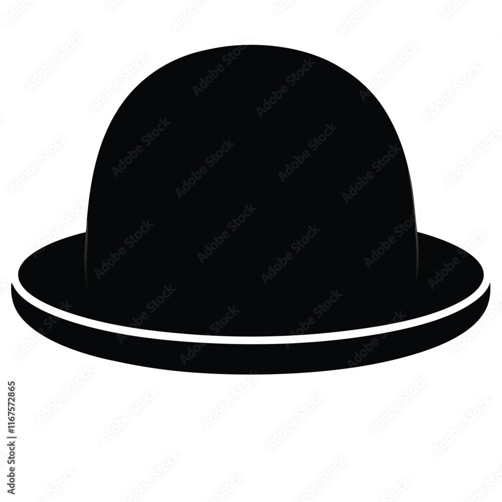 Black Bowler Hat Vector Illustration - Cartoon, Clipart & Line Art Design 1.eps Black Bowler Hat Vector Illustration - Cartoon, Clipart & Line Art Design 1.eps