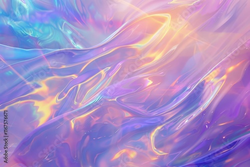 Image of Holographic iridescent effect plastic material. Texture for background usage