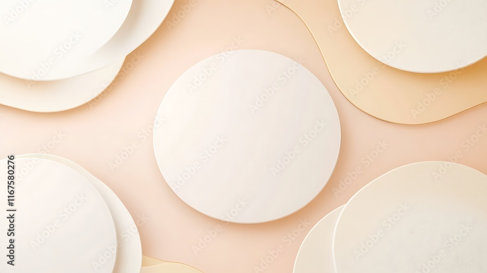 Abstract Background Featuring Pastel Circles and Shapes Abstract Background Featuring Pastel Circles and Shapes
