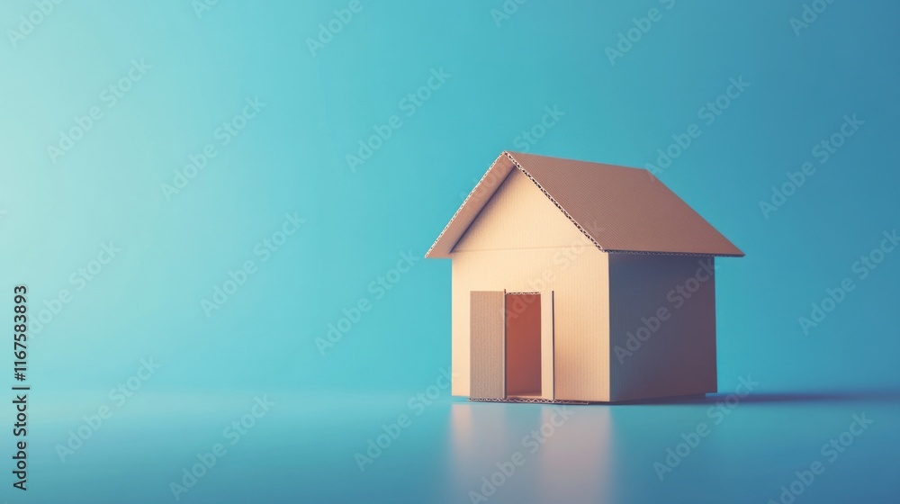 A Cardboard House, Symbol of Home and Dreams A Cardboard House, Symbol of Home and Dreams