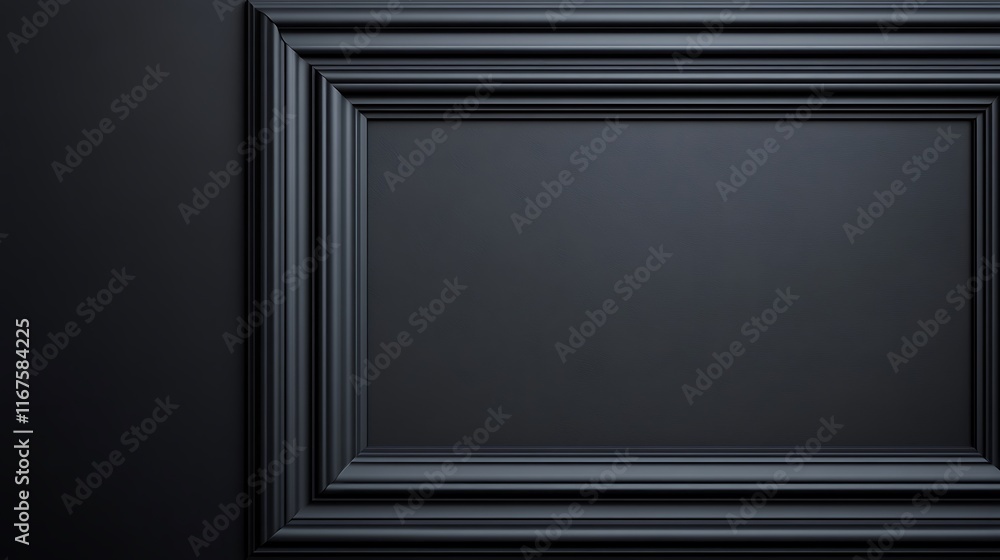 Dark Paneling With Ornate Black Frame Dark Paneling With Ornate Black Frame