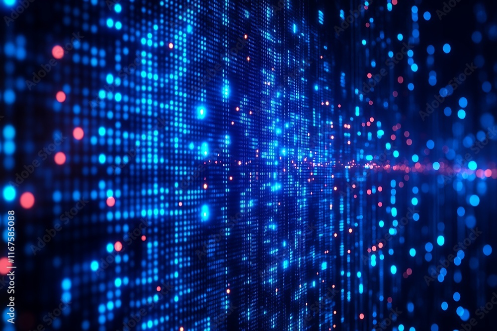 Abstract Blue Cyber Grid Network Visualization Abstract Blue Cyber Grid Network Visualization