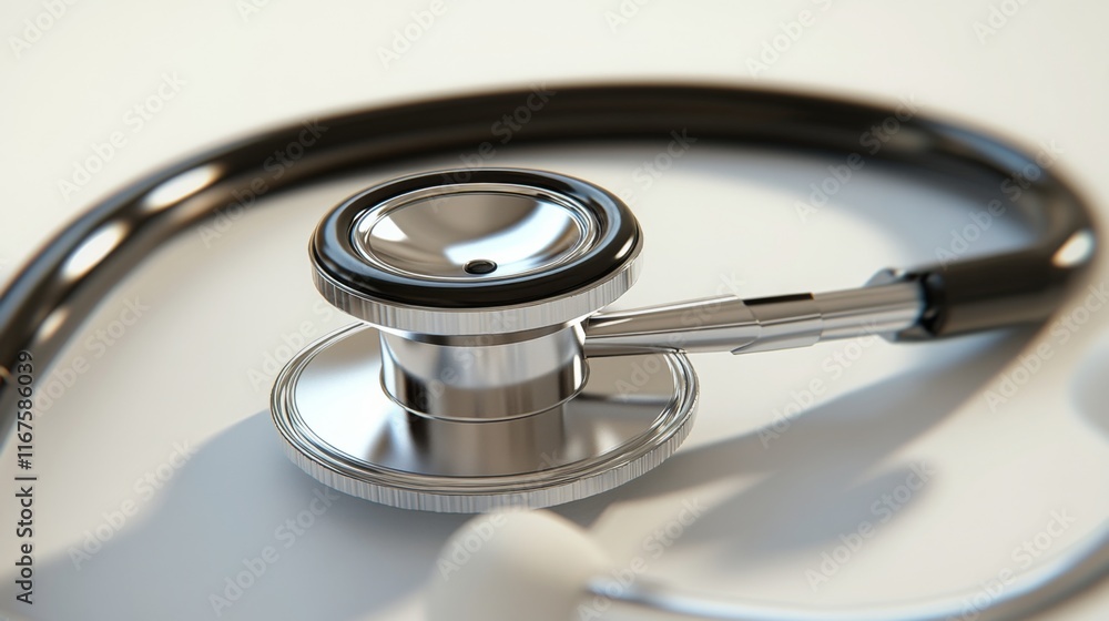 Stethoscope in Soft Natural Light on White Background Stethoscope in Soft Natural Light on White Background
