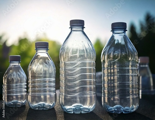 Obraz na płótnie waste plastic water bottles w salonie