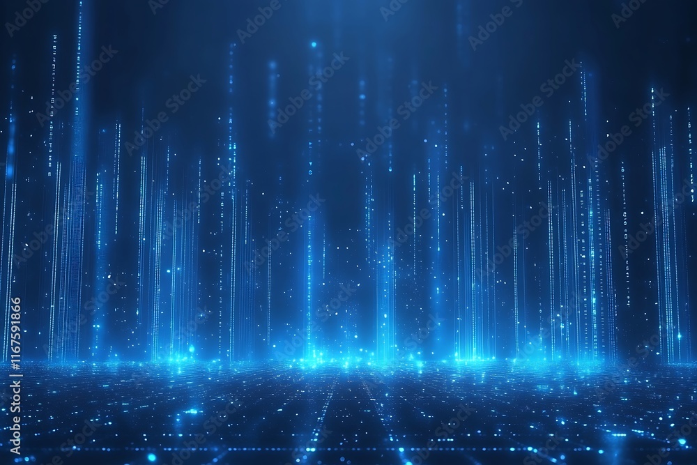 Vibrant Blue Abstract Data Stream Background Vibrant Blue Abstract Data Stream Background