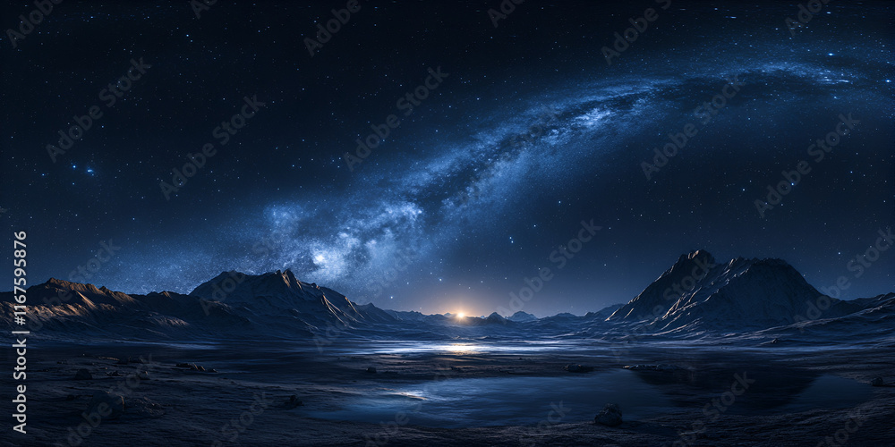 Fototapeta premium Milky Way Arching Over Night Beach