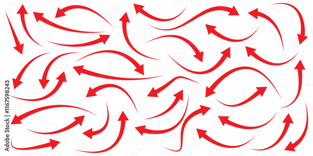 Red arrow icon on white background. flat style. arrow icon for your web site design, logo, app, UI. arrow indicated the direction symbol. curved arrow sign. Red curve arrow icon vector set. Red arrow icon on white background. flat style. arrow icon for your web site design, logo, app, UI. arrow indicated the direction symbol. curved arrow sign. Red curve arrow icon vector set.