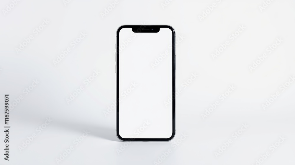 Blank smartphone on minimalist white background Blank smartphone on minimalist white background