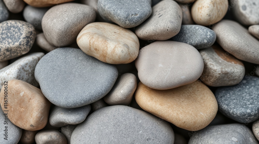 Smooth pebbles in various shades stacked on each other Smooth pebbles in various shades stacked on each other