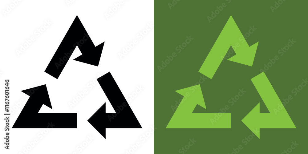 Recycling. Recycle icons. 3 green arrows. Reuse, green environment. Recycling Symbol. Green and black icons for packaging, recycling. Ecology. Recycling. Recycle icons. 3 green arrows. Reuse, green environment. Recycling Symbol. Green and black icons for packaging, recycling. Ecology.