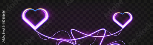 Glowing neon heart with vibrant pink and blue lights on background. Perfect for romantic, modern, or decorative design.