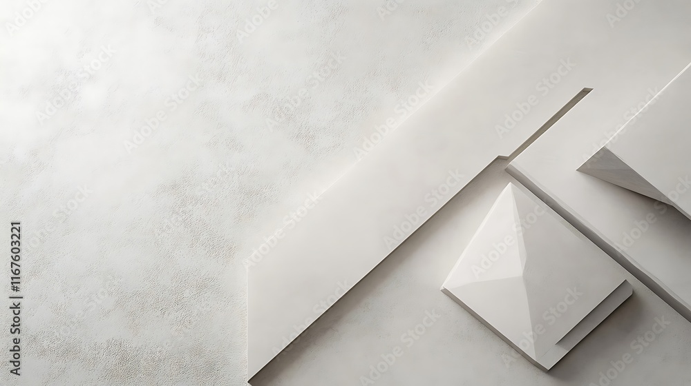 Abstract White Geometric Shapes on Textured Background Abstract White Geometric Shapes on Textured Background