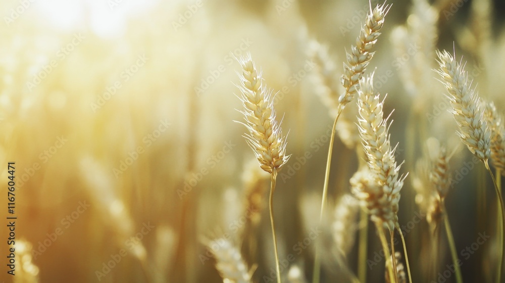 Obraz premium Soft Light Macro of Wheat Field in Natural Scene