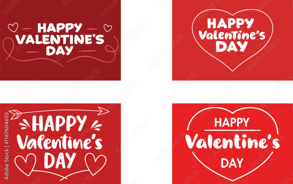 Happy valentine's day typography ary on vector Happy valentine's day typography ary on vector