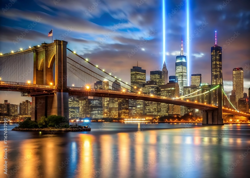 Fototapeta premium city bridge and city skyline