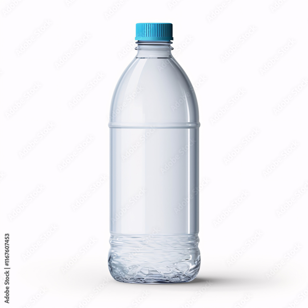 3D Illustration of Mineral Water in Blank Plastic Bottle with Cap 3D Illustration of Mineral Water in Blank Plastic Bottle with Cap