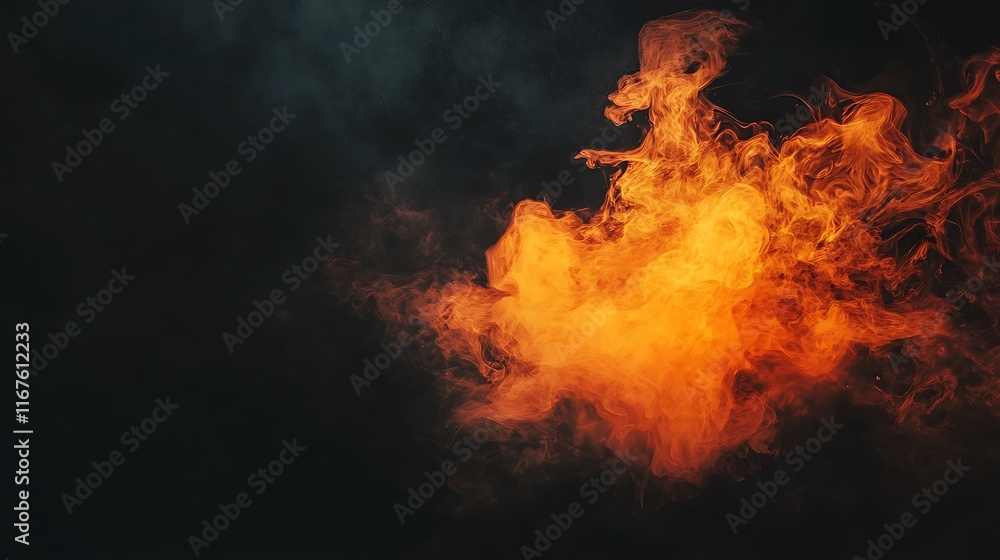 dynamic fluid art in fiery orange and yellow tones merging into black dynamic fluid art in fiery orange and yellow tones merging into black