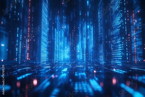 Vibrant Data Columns Lights Background