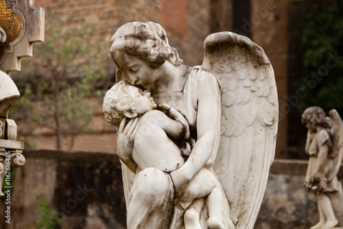 Amazing marble sculptures in the Cimitero delle Porte Sante (The Sacred Doors Cemetery) Florence, Italy 
